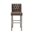 Posh Living Preslie Leather PU/Linen Barstool (Set of 2) Brown