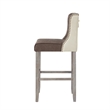 Posh Living Preslie Leather PU/Linen Barstool (Set of 2) Brown