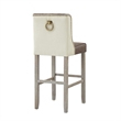 Posh Living Preslie Leather PU/Linen Barstool (Set of 2) Brown