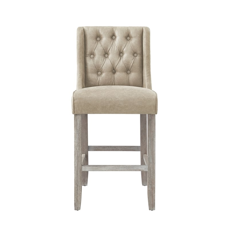 Posh Living Preslie Leather PU Counter Stool (Set of 2) Beige