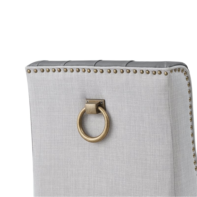 Posh Living Preslie Leather PU Counter Stool (Set of 2) Grey