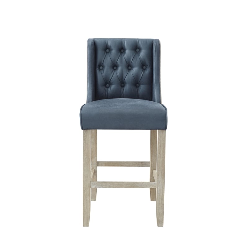 Posh Living Preslie Leather PU Counter Stool (Set of 2) Navy