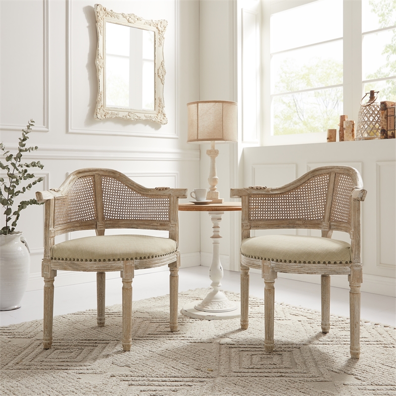 Posh Living Ibraheem Linen Accent Chair Beige
