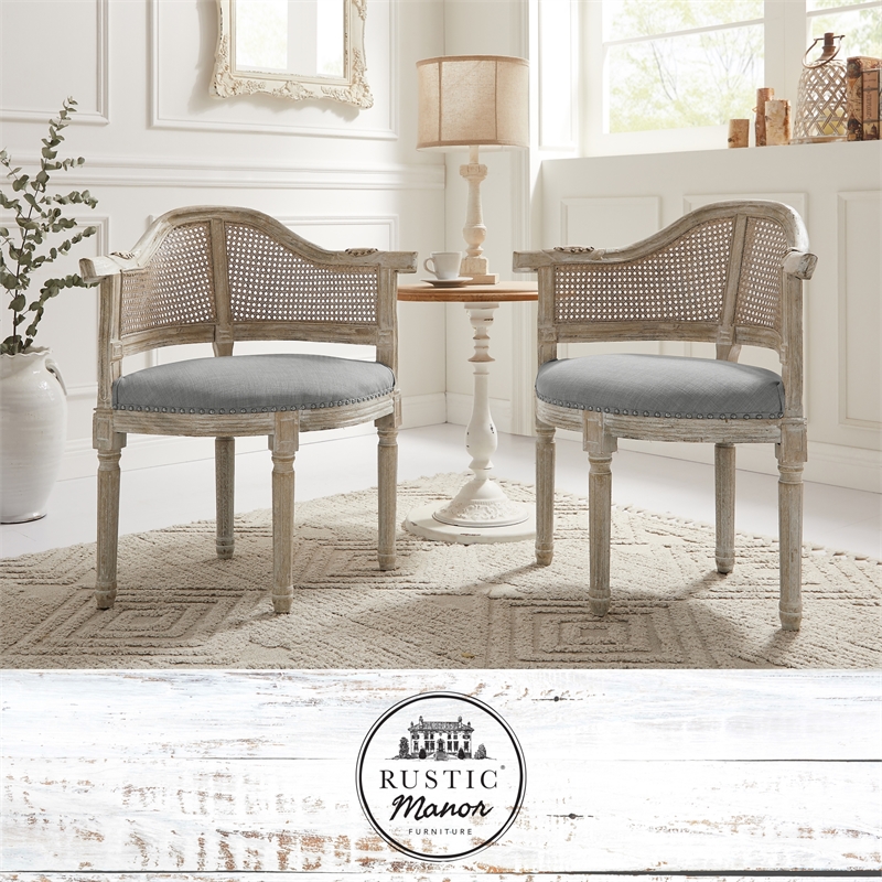 Posh Living Ibraheem Linen Accent Chair Grey