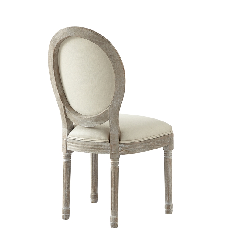 Posh Living Elisheva Linen Dining Chair Cream White