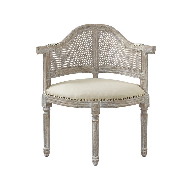 Posh Living Ibraheem Linen Accent Chair Cream White