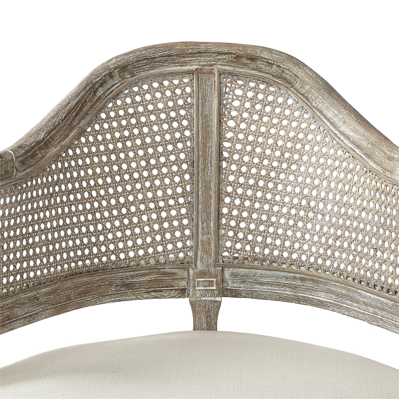 Posh Living Ibraheem Linen Accent Chair Cream White