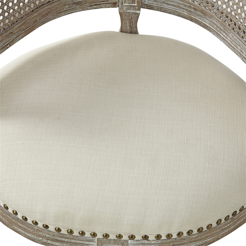 Posh Living Ibraheem Linen Accent Chair Cream White