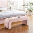 Posh Living Blakelyn Velvet Bench Blush