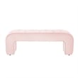 Posh Living Blakelyn Velvet Bench Blush