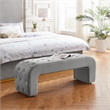 Posh Living Blakelyn Velvet Bench Grey