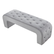 Posh Living Blakelyn Velvet Bench Grey