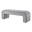 Posh Living Blakelyn Velvet Bench Grey
