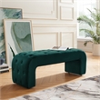 Posh Living Blakelyn Velvet Bench Hunter Green