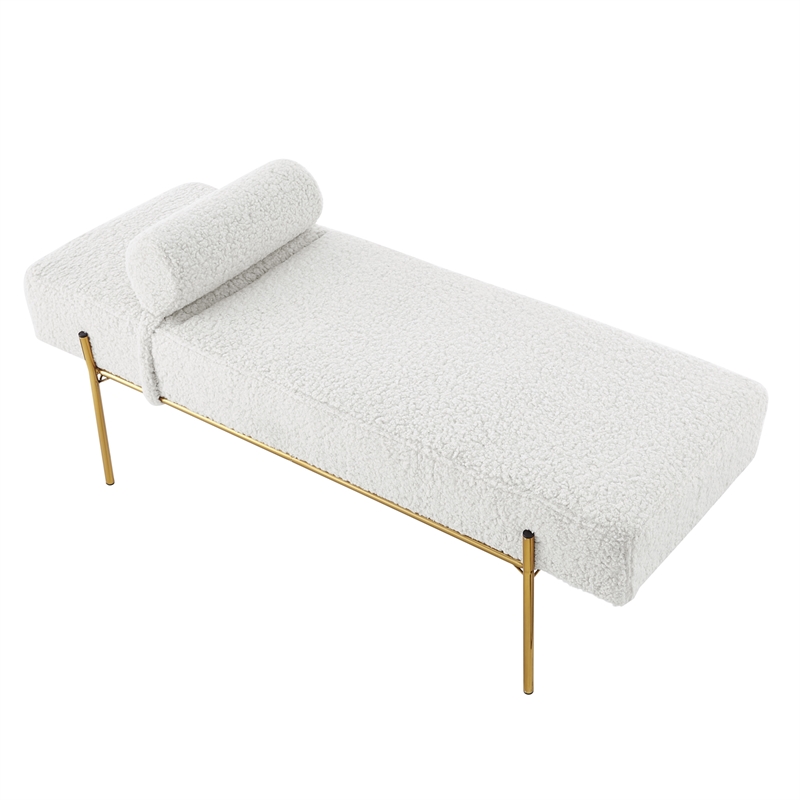 Posh Living Destiney Sherpa Bench Cream White