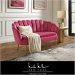 Posh Living Emaline Velvet Loveseat Fuchsia