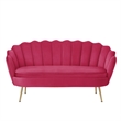 Posh Living Emaline Velvet Loveseat Fuchsia