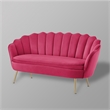 Posh Living Emaline Velvet Loveseat Fuchsia