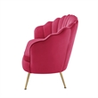 Posh Living Emaline Velvet Loveseat Fuchsia