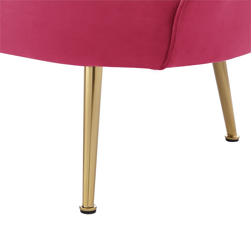 Posh Living Emaline Velvet Loveseat Fuchsia