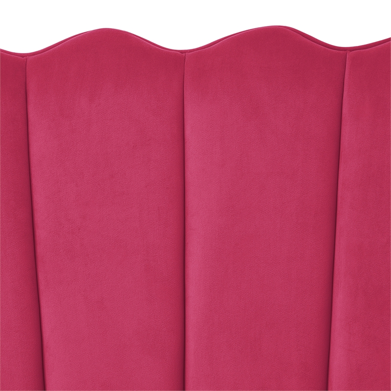 Posh Living Emaline Velvet Loveseat Fuchsia