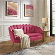 Posh Living Emaline Velvet Loveseat Fuchsia