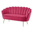Posh Living Emaline Velvet Loveseat Fuchsia