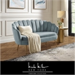 Posh Living Emaline Velvet Loveseat Light Blue