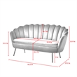 Posh Living Emaline Velvet Loveseat Light Blue