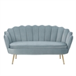 Posh Living Emaline Velvet Loveseat Light Blue
