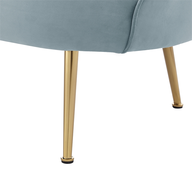 Posh Living Emaline Velvet Loveseat Light Blue