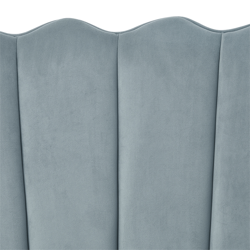 Posh Living Emaline Velvet Loveseat Light Blue
