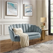 Posh Living Emaline Velvet Loveseat Light Blue