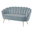 Posh Living Emaline Velvet Loveseat Light Blue