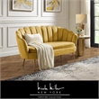Posh Living Emaline Velvet Loveseat Yellow