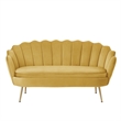Posh Living Emaline Velvet Loveseat Yellow