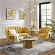 Posh Living Emaline Velvet Loveseat Yellow