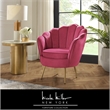 Posh Living Emaline Velvet Accent Chair Fuchsia