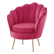 Posh Living Emaline Velvet Accent Chair Fuchsia