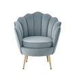 Posh Living Emaline Velvet Accent Chair Light Blue