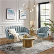 Posh Living Emaline Velvet Accent Chair Light Blue
