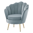 Posh Living Emaline Velvet Accent Chair Light Blue