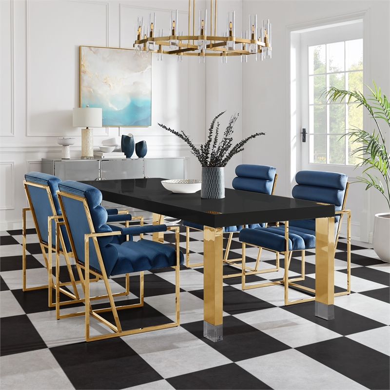 Posh Living Alaa  Dining Table Black/Gold