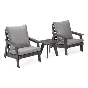 Posh Living Safia  Outdoor 3pc Seating Group Dark Grey