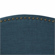 Posh Living Adelyne Linen & Solid Wood Platform Bed Full Size in Navy Blue