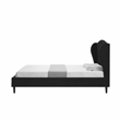 Posh Living Linen & Solid Wood Platform Bed Twin XL Size in Gray/Charcoal
