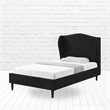 Posh Living Linen & Solid Wood Platform Bed Twin XL Size in Gray/Charcoal