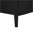 Posh Living Linen & Solid Wood Platform Bed Twin XL Size in Gray/Charcoal