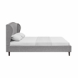Posh Living Adelyne Linen & Solid Wood Platform Bed Queen Size in Gray