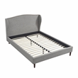 Posh Living Adelyne Linen & Solid Wood Platform Bed Queen Size in Gray